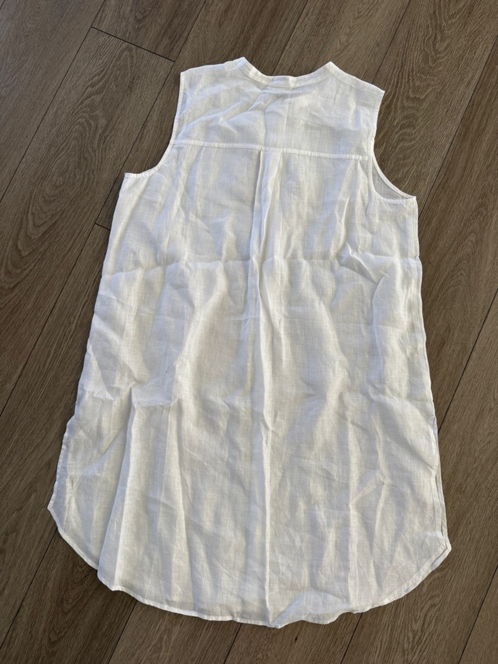 Eileen Fisher Organic Handkerchief Linen Sleeveless Shirt white size large - Picture 7 of 8
